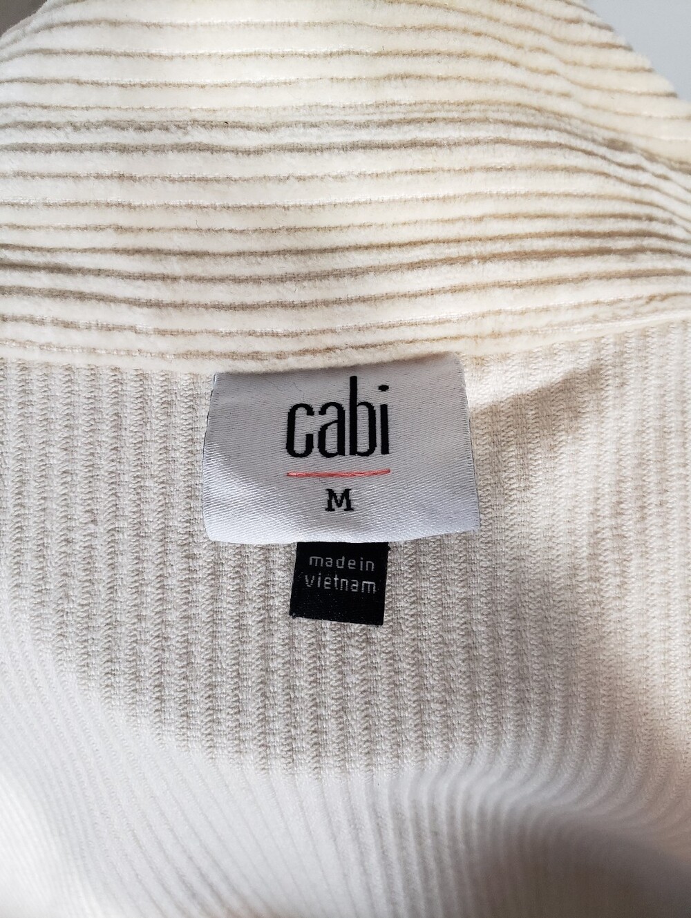 Cabi Scout Jacket 4493 Ivory Corduroy Shirt Jacket Shacket Cream Boho Size Large - Picture 8 of 9